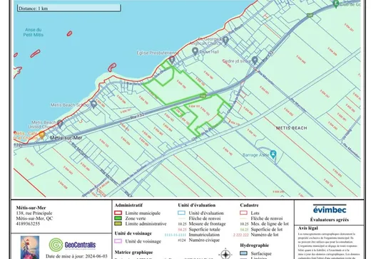 Terrain à vendre - 1 Ch. de la Station, Métis-sur-Mer, G0J 1S0