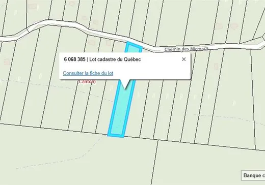 Land for Sale -  Ch. des Micmacs, Harrington, J8G 2S6