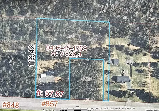 Terrain à vendre - 857 Route de St-Martin, Saint-René, G0M 1Z0