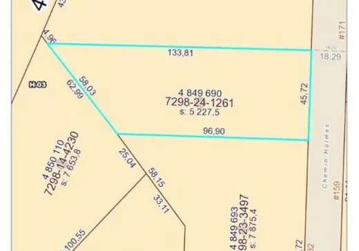 Terrain à vendre -  Ch. Holmes, Sutton, J0E 2K0