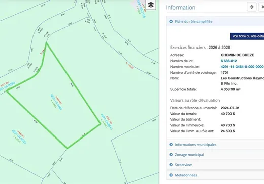 Terrain à vendre - 14 Ch De Brézé, St-Adolphe d'Howard, J0T 2B0